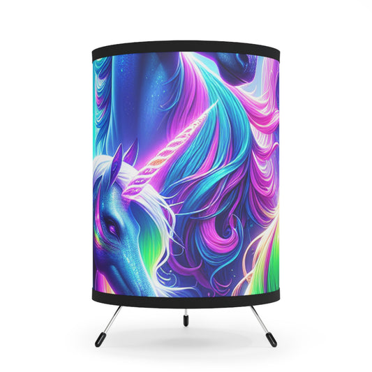 "Neon Unicorns Unity" - NEON Unicorns Art Tripod Lamp