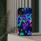 "Neon Fantasyland" Neon Unicorns Premium Art Magsafe Magnet Tough IPhone 13 14 15 Pro Plus Max and Mini in Matte and Glossy Phone cases