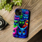 Neon Owlish Delight. Neon Owls Premium Art Magsafe Magnet Tough IPhone 13 14 15 Pro Plus Max and Mini in Matte and Glossy Phone cases