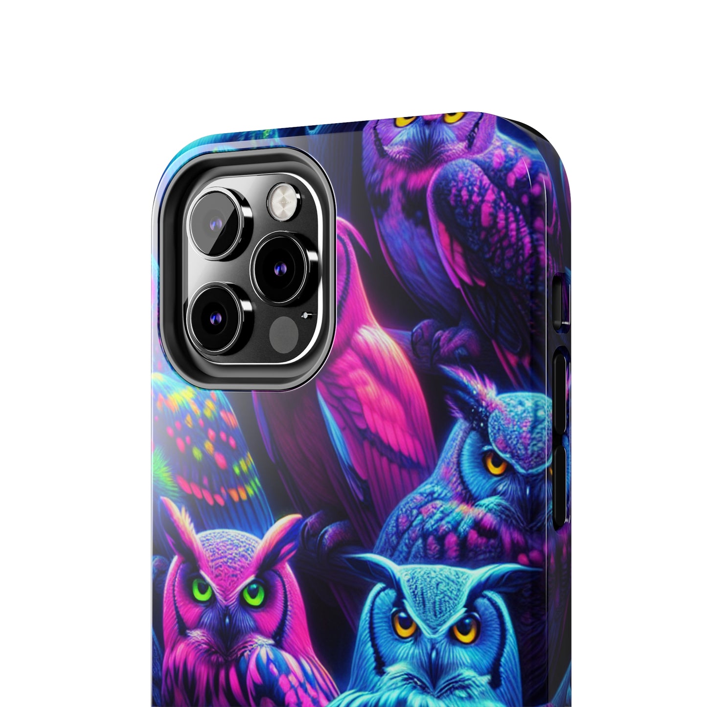 "Vivid Neon Nocturnal Symphony" NEON Owls Tough Phone Case