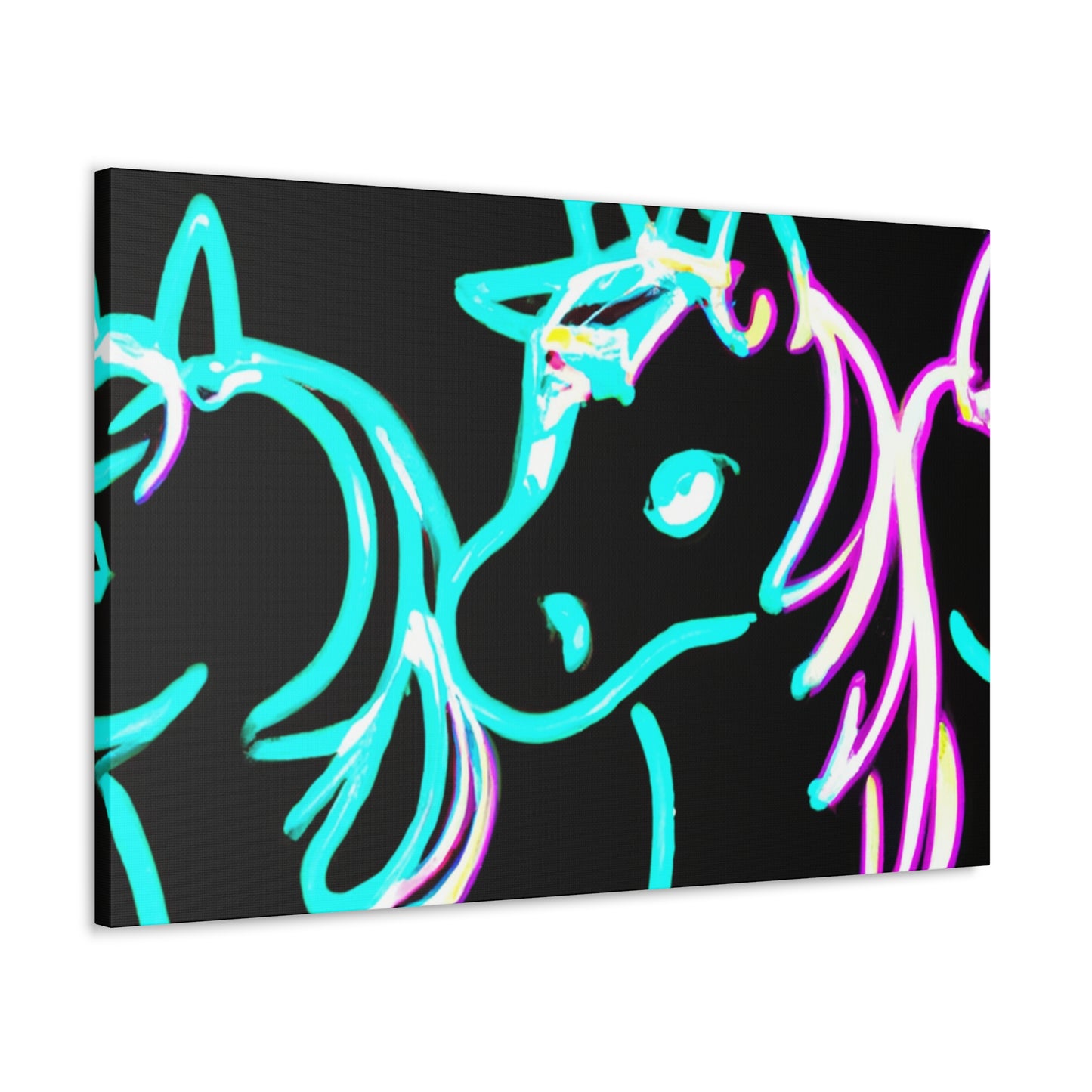 "Neon Unicorn Carnival" NEON Unicorns Art Canvas
