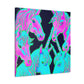 Neon Rainbow Herd NEON Unicorns Art Canvas