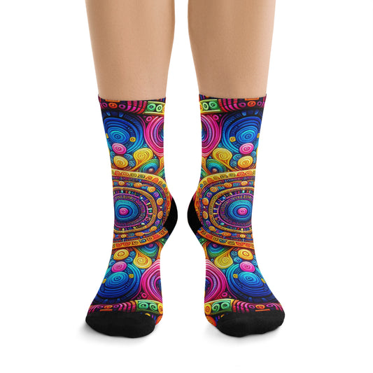 TDB Neon Infinity Extravaganza. Trippy Recycled Poly Socks