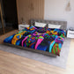 Diego de la Cruz. - NEON Owls Microfiber Duvet Cover