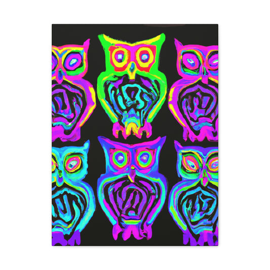 Neon Night Owls. NEON Owls Art Canvas