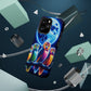 Neon Nocturnal Orbitals. Neon Owls Premium Art Magsafe Magnet Tough IPhone 13 14 15 Pro Plus Max and Mini in Matte and Glossy Phone cases