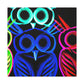 Neon Night Owls. NEON Owls Art Canvas