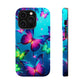 Vivid Glinting Neon Butterflies Neon Butterflies Premium Art Magsafe Magnet Tough IPhone 13 14 15 Pro Plus Max and Mini in Matte and Glossy Phone cases