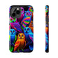 "Electric Vivid Night Owls" NEON Owls Tough Phone Case