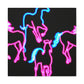 "Enchanted Fluorescence" NEON Unicorns Art Canvas