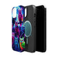 "Neon Splash of Owls" Neon Owls Premium Art Magsafe Magnet Tough IPhone 13 14 15 Pro Plus Max and Mini in Matte and Glossy Phone cases
