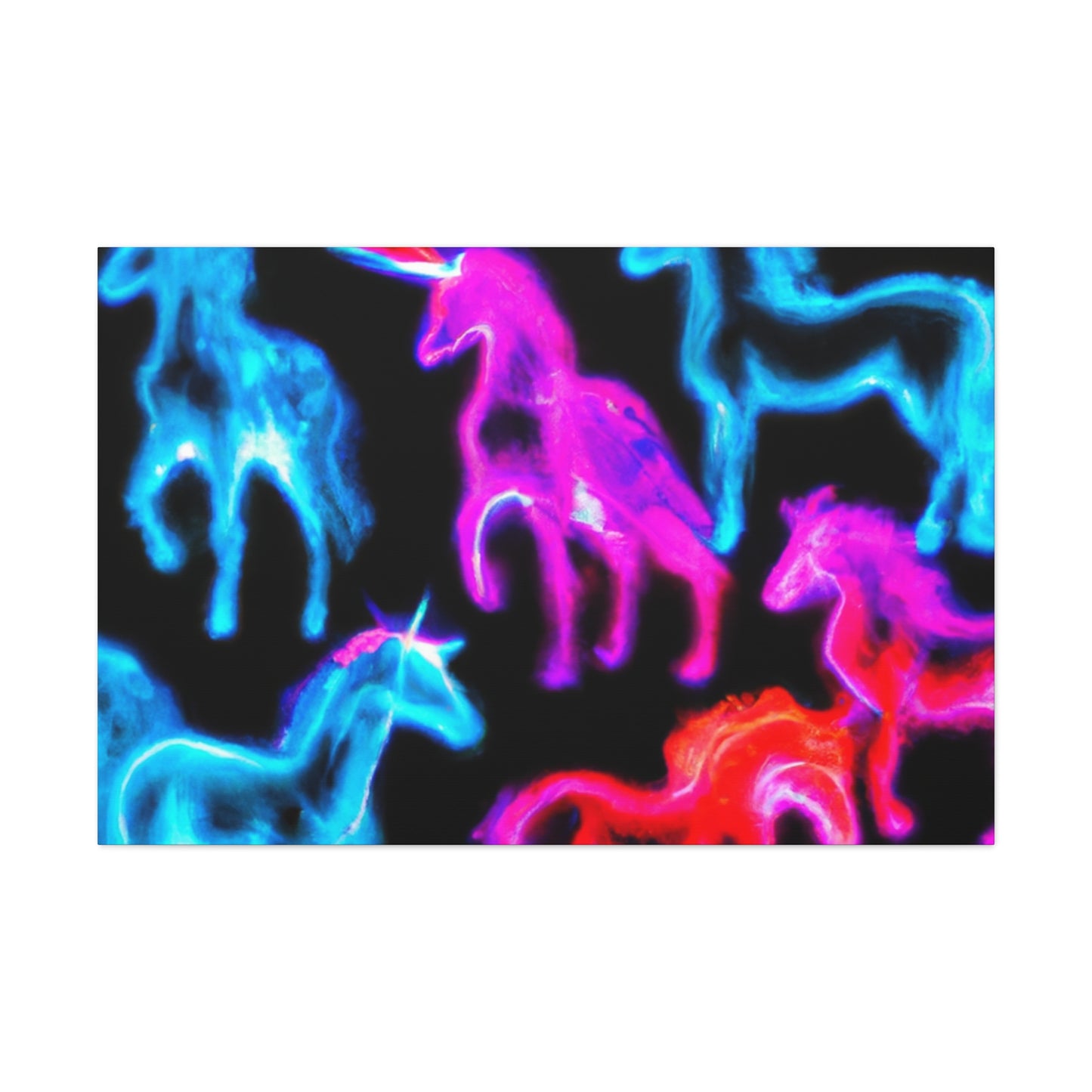 Neon Unicorn Fantasia NEON Unicorns Art Canvas