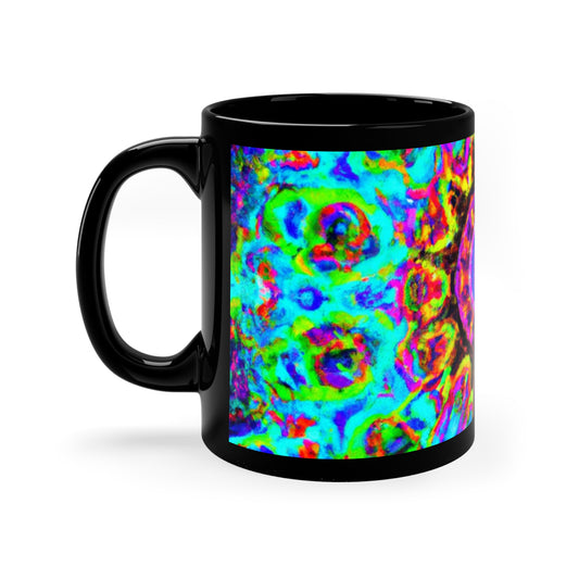 Cosmic Chromatic Chaos. Trippy Infninty Patterns 11oz Black Mug