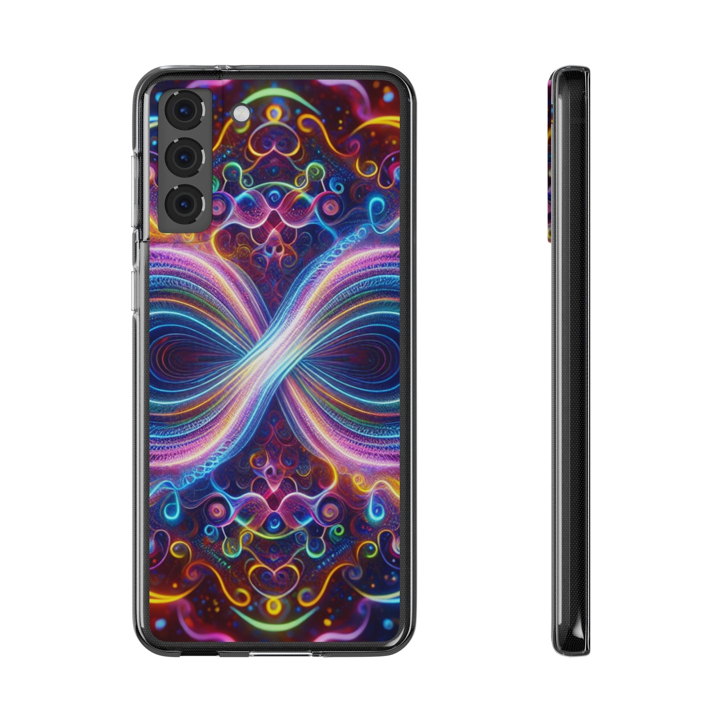 "Neon Infinity Bliss" Infinity Patterns Art Polycarbonate Phone Case