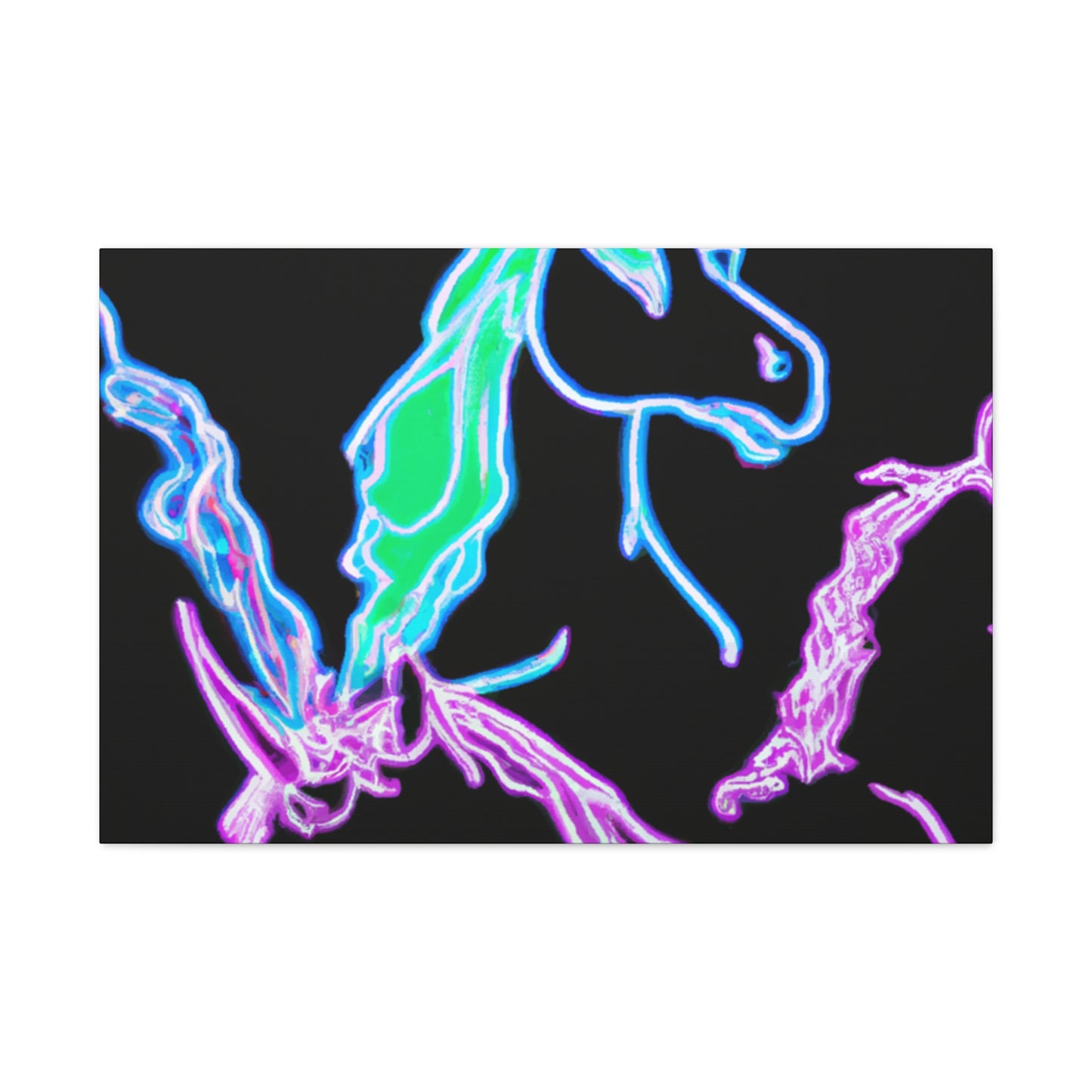 "Galactic Shebang of Neon Unicorns" NEON Unicorns Art Canvas