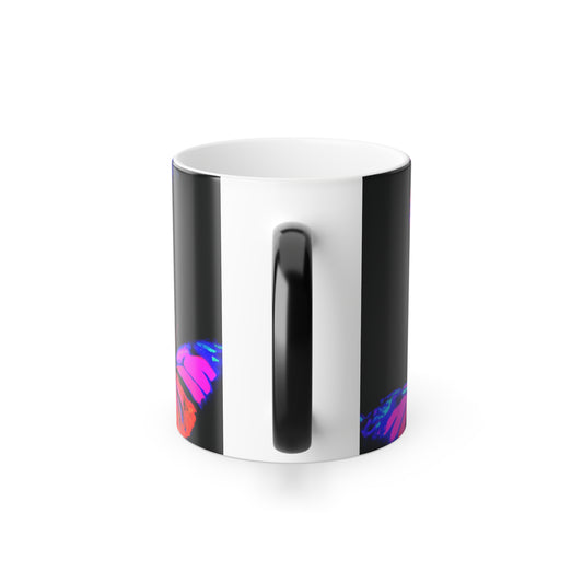 "Neon Poppies" Neon Butterflies 11oz Color Morphing Mug