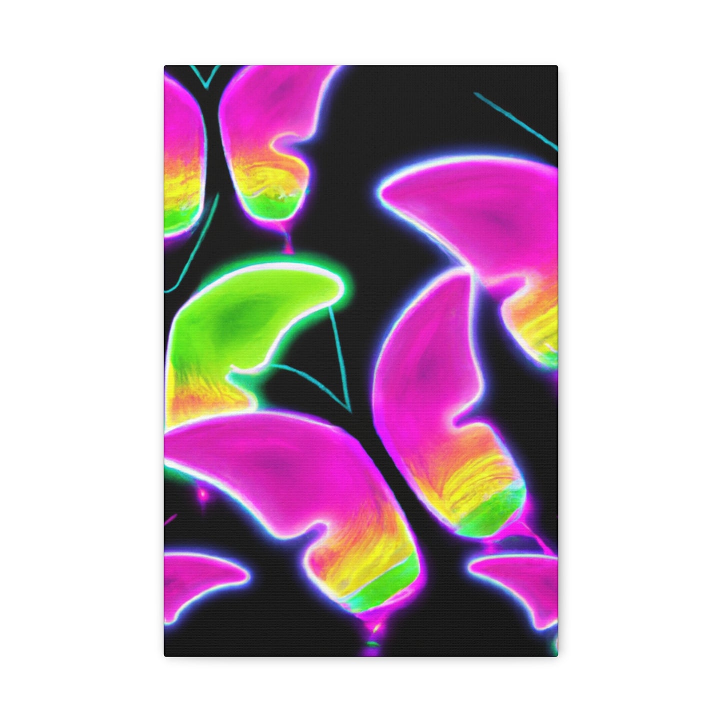 "Neon Butterfly Aurora" Neon Butterflies  Art Canvas