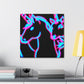 Vibrant Neon Dreamscape NEON Unicorns Art Canvas
