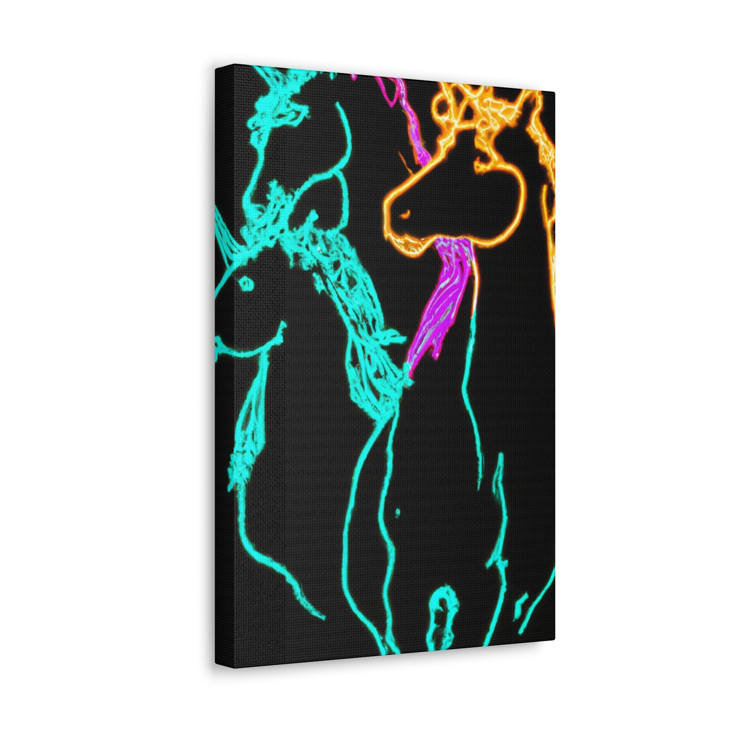 "Neon Splendour of Unicorns" NEON Unicorns Art Canvas