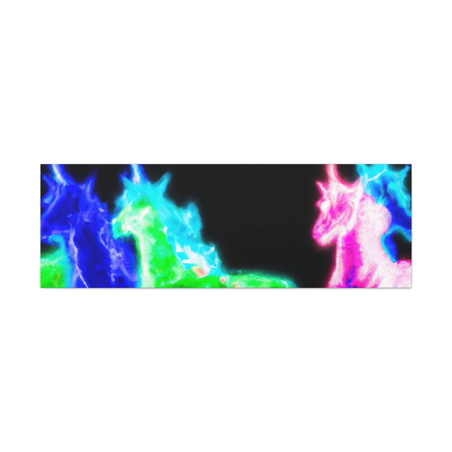Enchanted Neon Dreamscape NEON Unicorns Art Canvas
