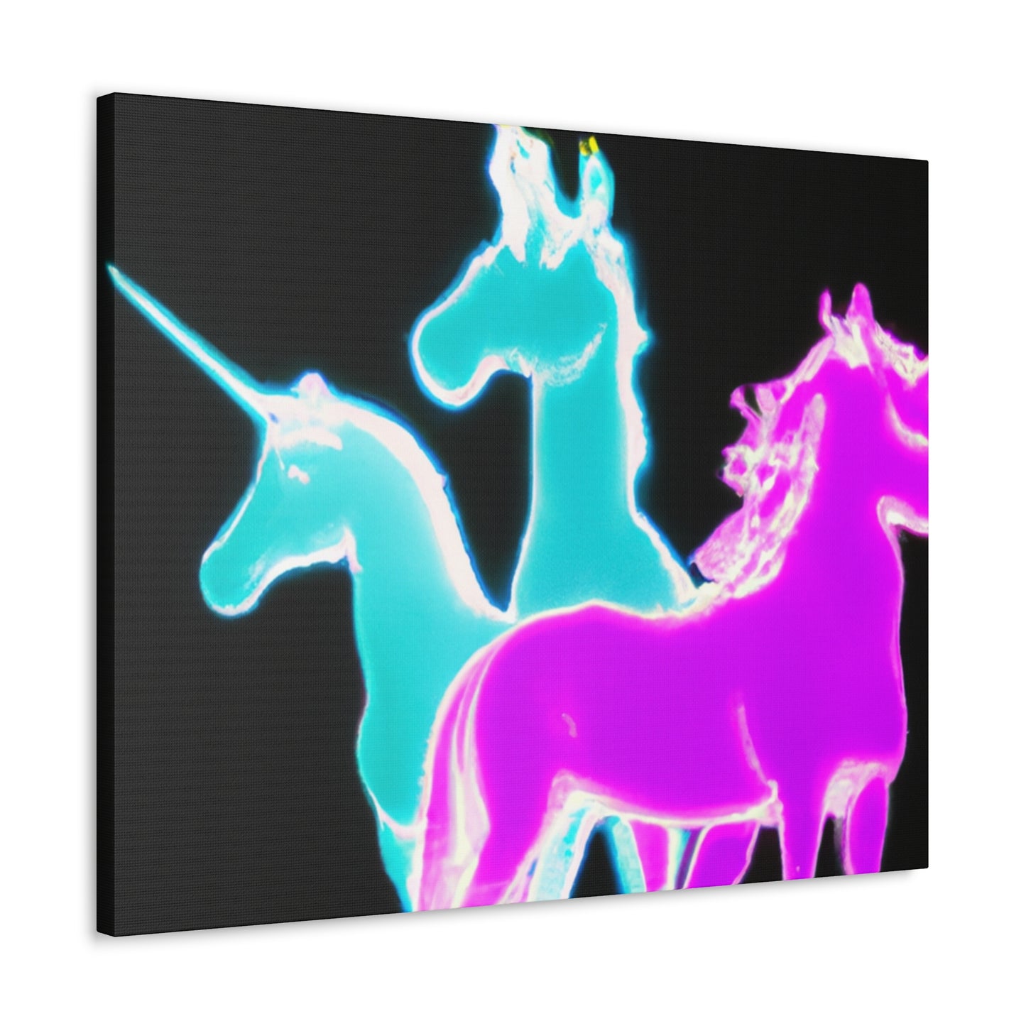 "Neonicorn Symphony" NEON Unicorns Art Canvas