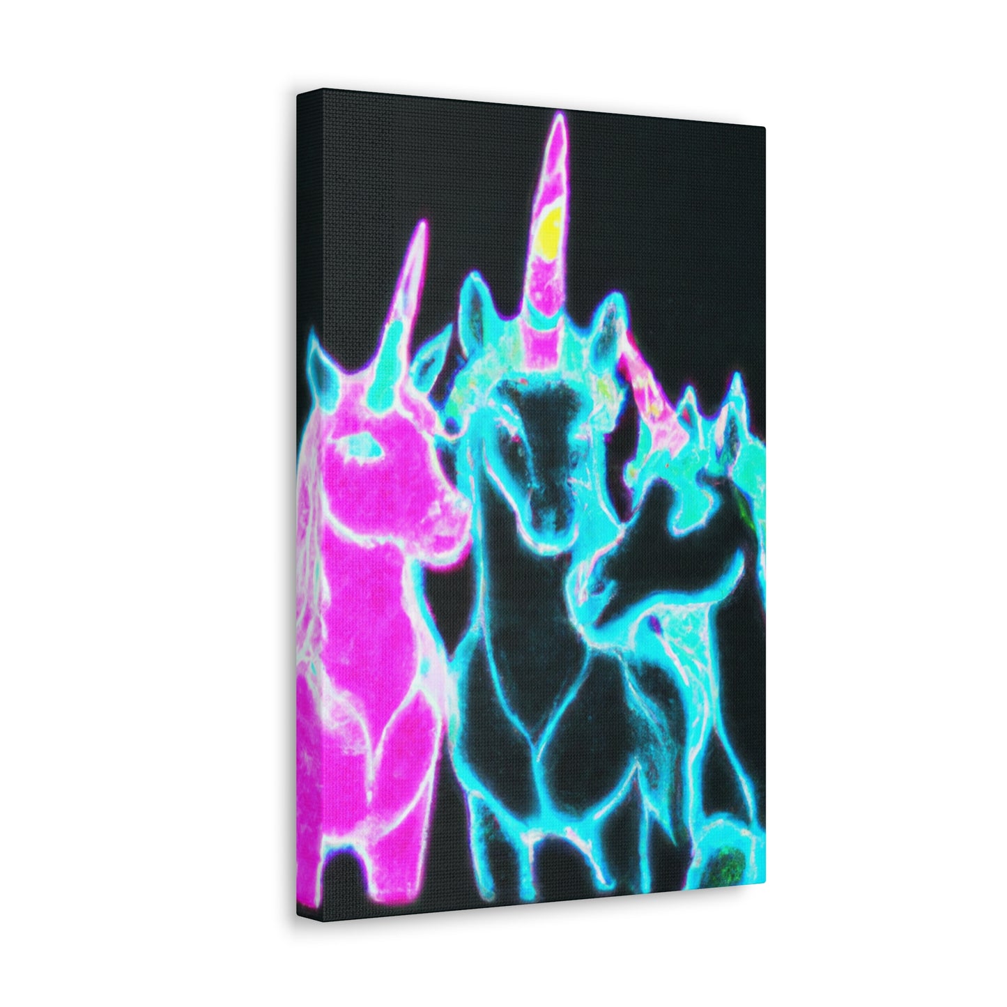 "Neon Magic: The Rainbow of Unicorns". NEON Unicorns Art Canvas