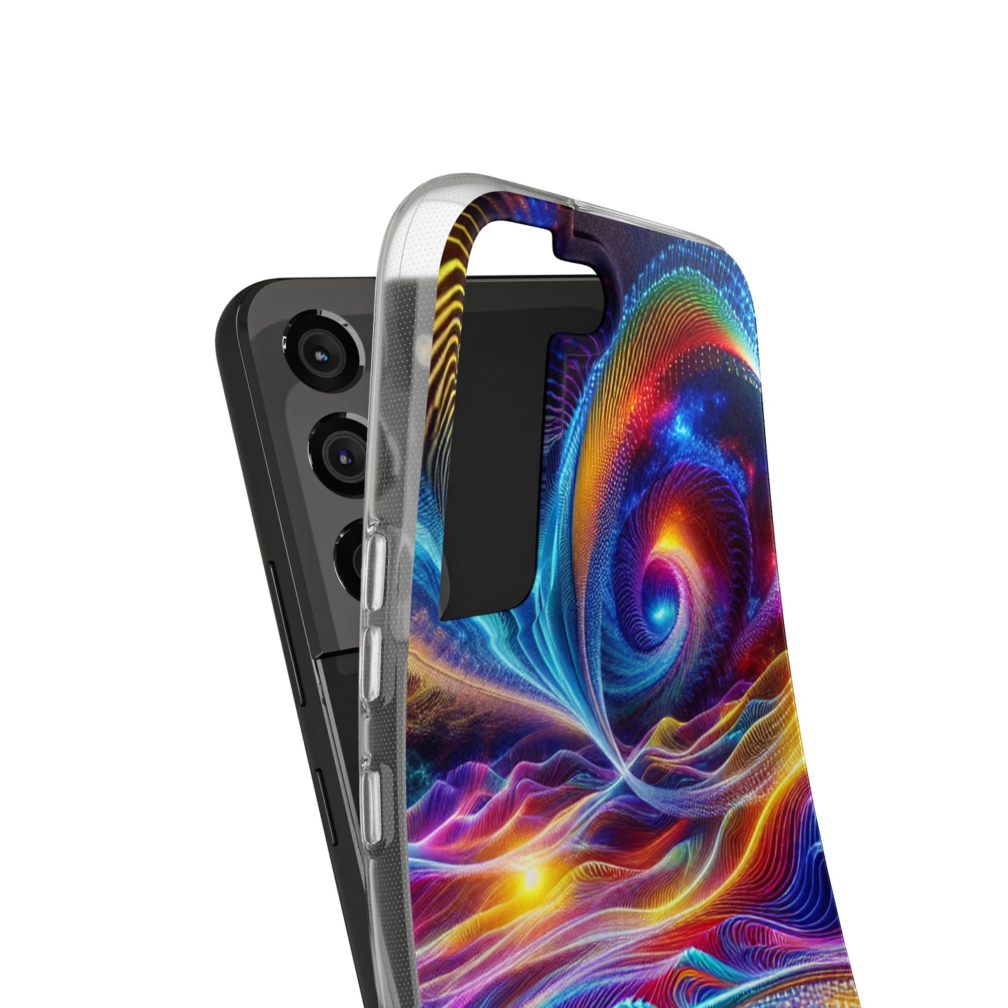 Neon Vortex. Infinity Patterns Art Polycarbonate Phone Case