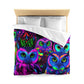 Antonio de Barcelos - NEON Owls Microfiber Duvet Cover