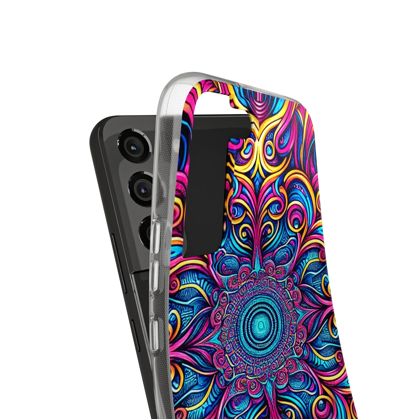 "Fantasia of Fluorescence" Infinity Patterns Art Polycarbonate Phone Case Samsung Galaxy s21 s22 Google Pixel 6 Iphone 11 12 13 14 Pro Max Mini Plus
