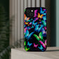 "Neon Butterfly Luridrainbow". Neon Butterflies Premium Art Magsafe Magnet Tough IPhone 13 14 15 Pro Plus Max and Mini in Matte and Glossy Phone cases