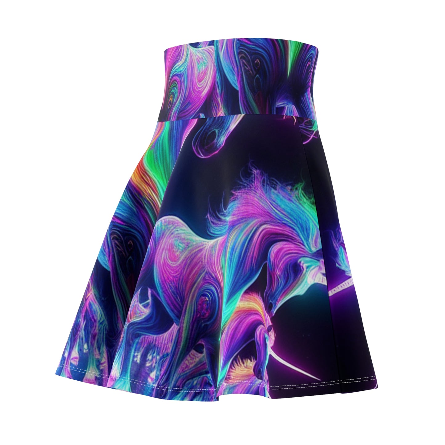 Neon Mysticism -NEON Unicorns Woman' Skater Skirt