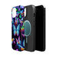 "Neon Butterflies in the Night Sky" Neon Butterflies Premium Art Magsafe Magnet Tough IPhone 13 14 15 Pro Plus Max and Mini in Matte and Glossy Phone cases