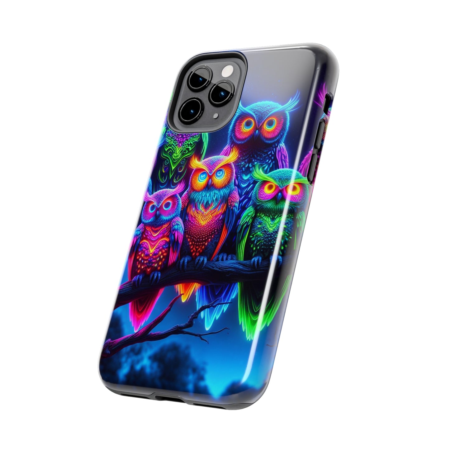 'Neon Rainbow Owls' NEON Owls Tough Phone Case