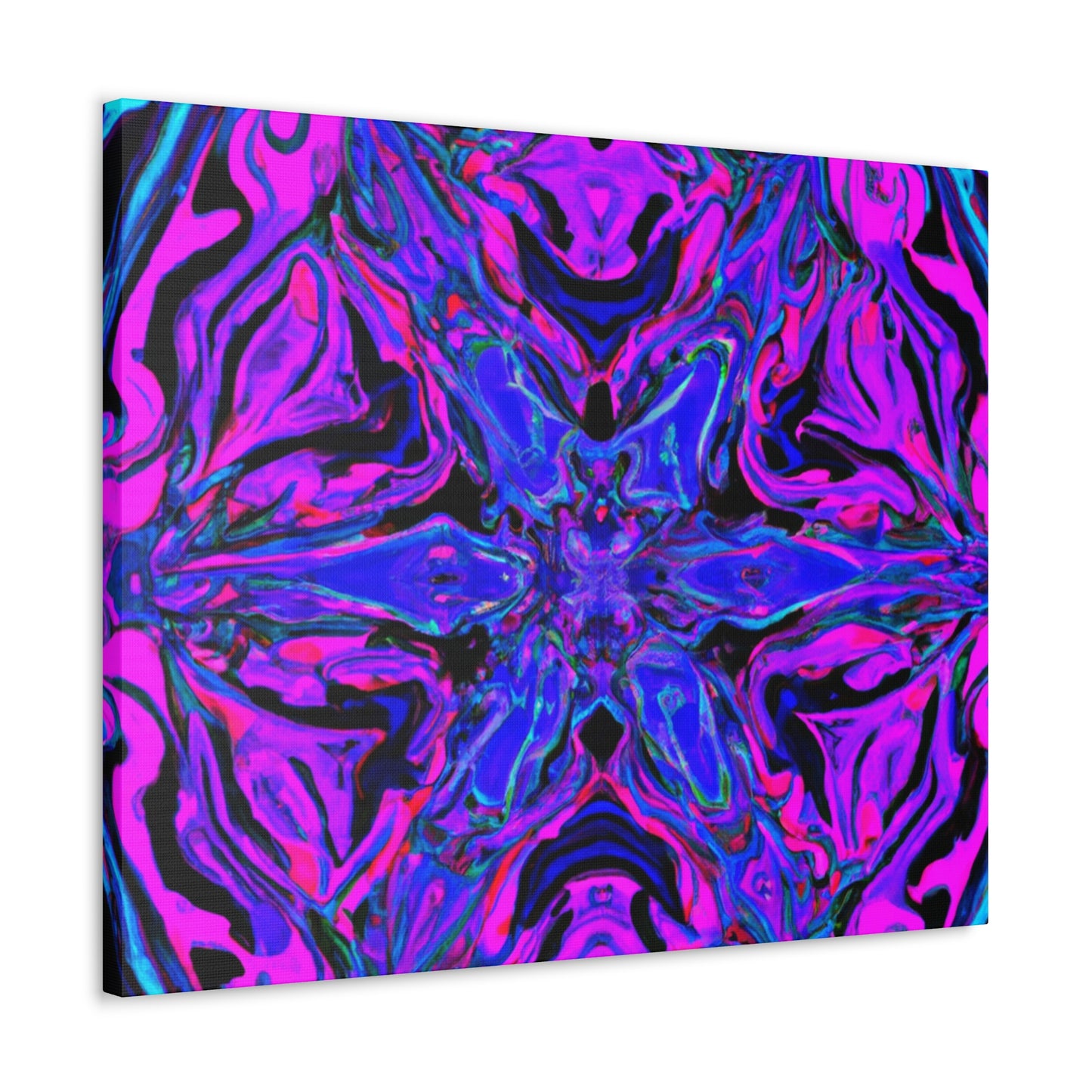 Vivid Trancendent Neon Dimensions. Trippy Infinity Patterns Art Canvas