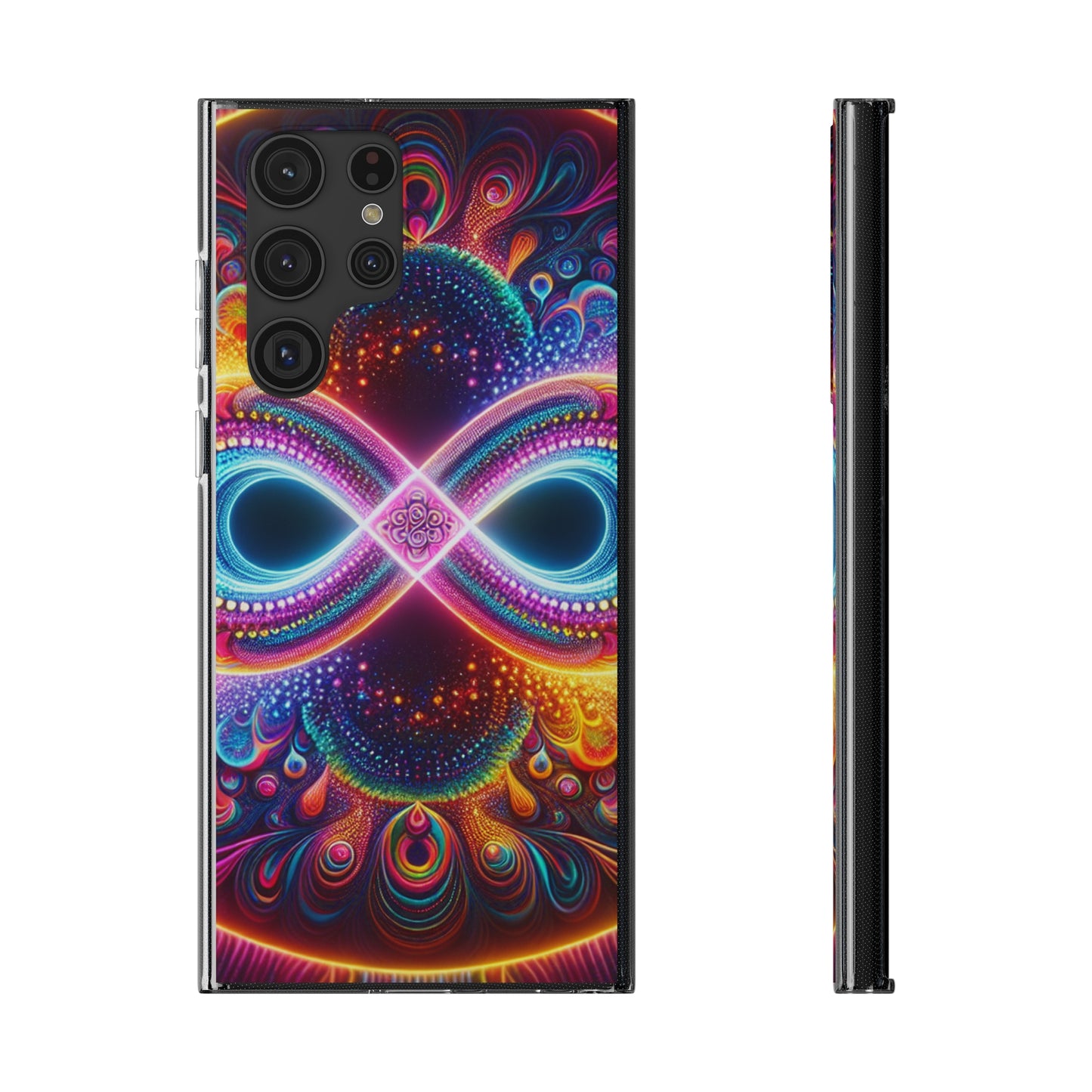 "Neon Psychedelic Infinity" Infinity Patterns Art Polycarbonate Phone Case