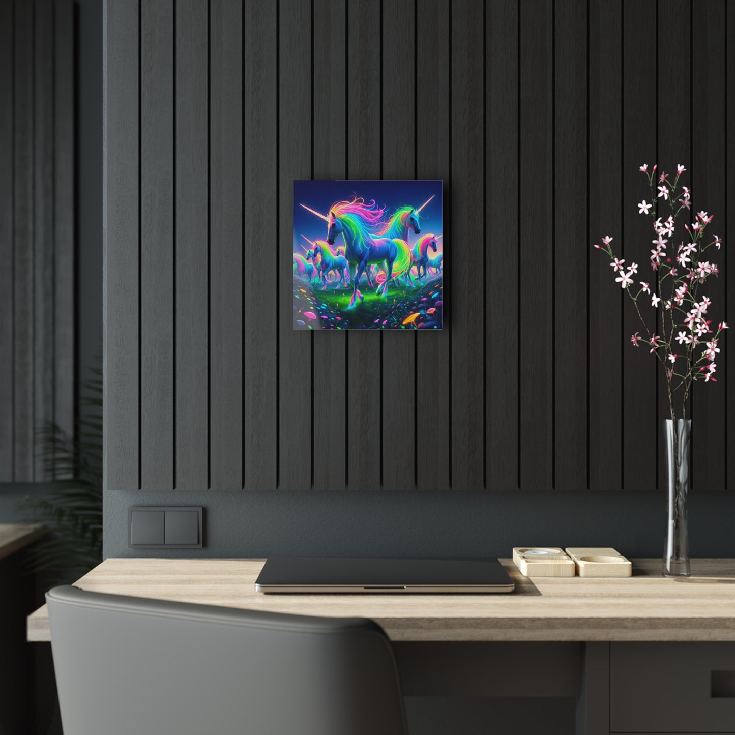 Neon Unicorn Spectacle NEON Unocrons Art 1/4" Glossy Acrylic Art