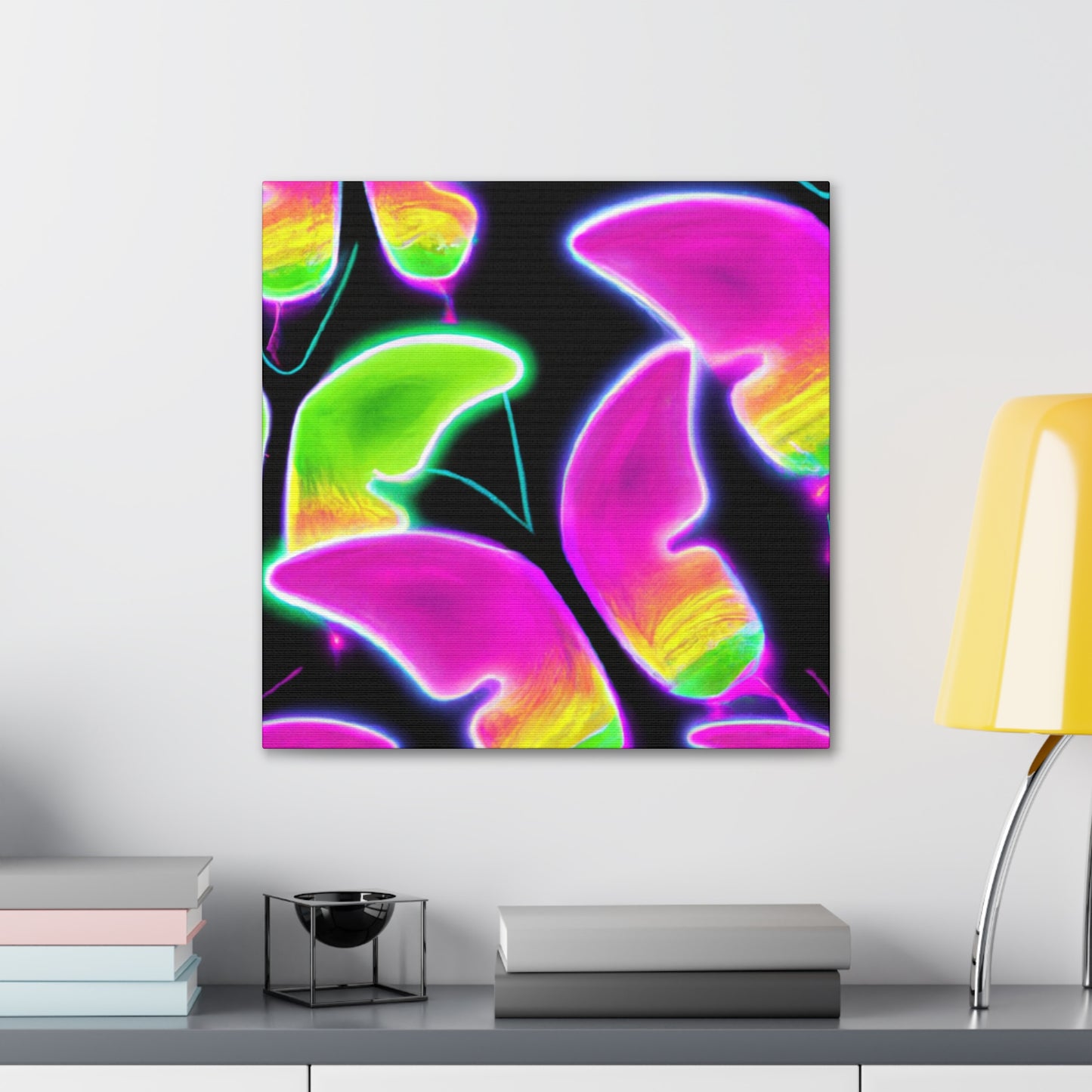 "Neon Butterfly Aurora" Neon Butterflies  Art Canvas