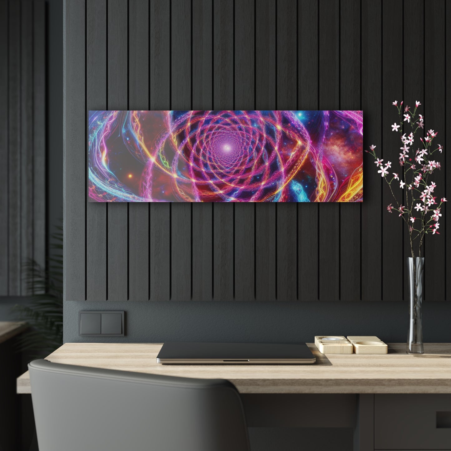 Infinite Glitter Galaxy. Trippy infity Pattern 1/4" Glossy Acrylic Art