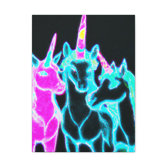 "Neon Magic: The Rainbow of Unicorns". NEON Unicorns Art Canvas
