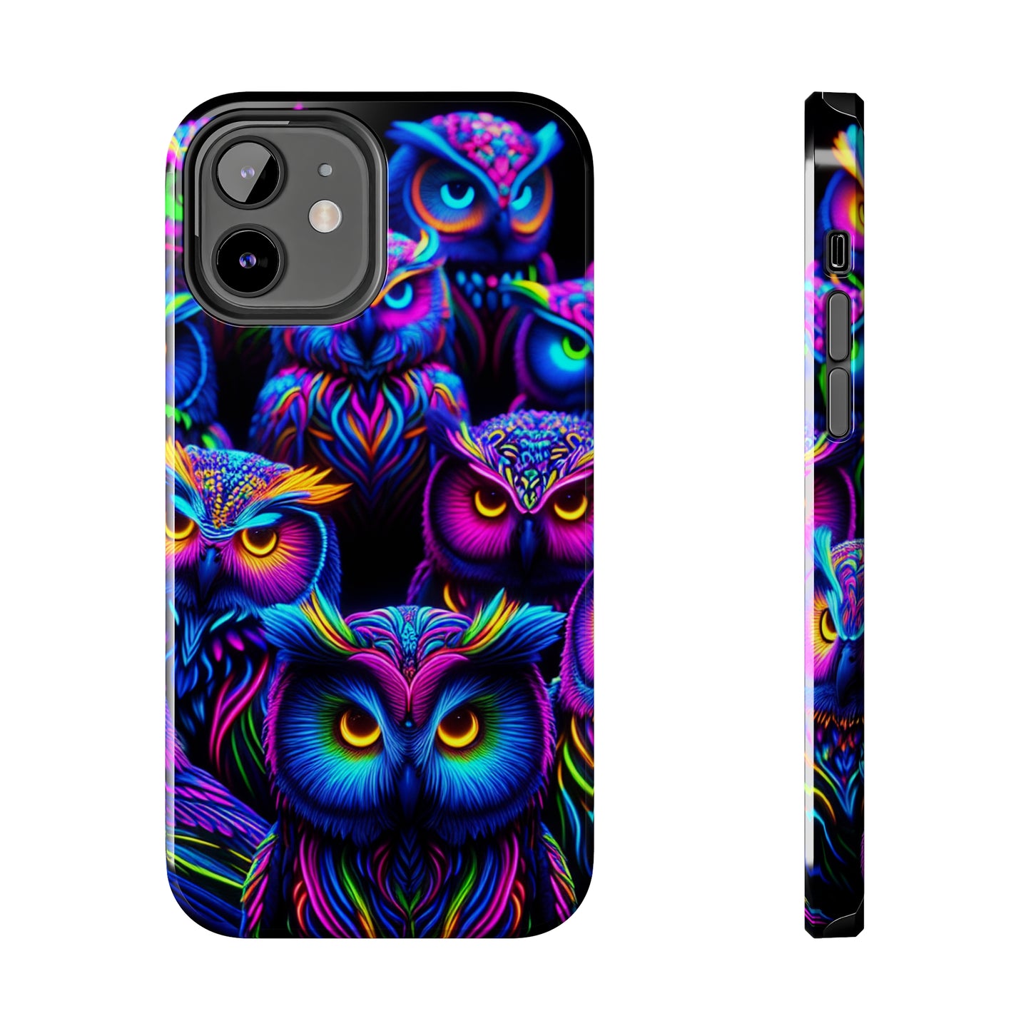 Neon Owl Congregation. NEON Owls Tough Phone Case