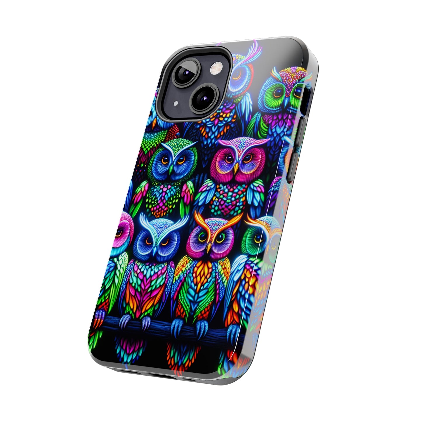 Neon Nocturnal Spectacle. NEON Owls Tough Phone Case