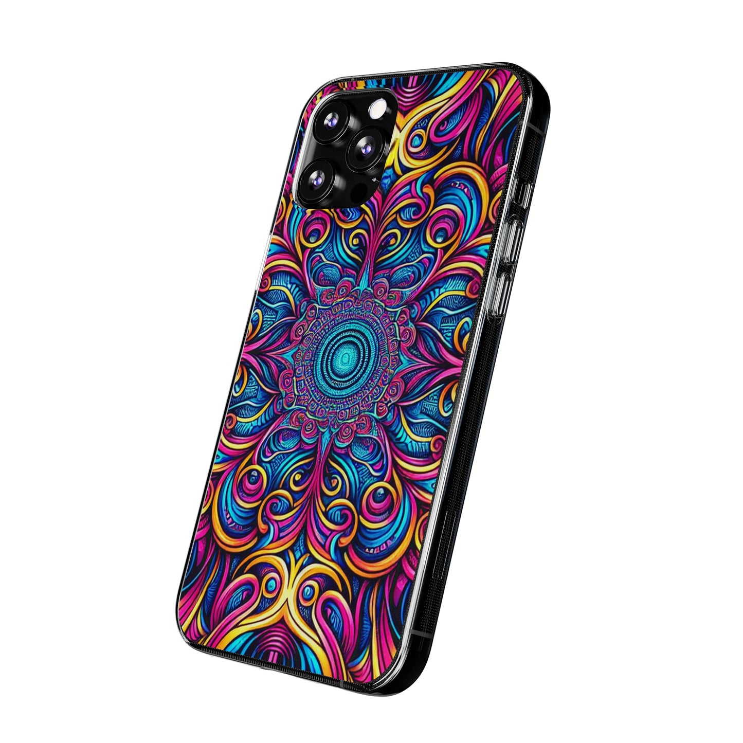 "Fantasia of Fluorescence" Infinity Patterns Art Polycarbonate Phone Case Samsung Galaxy s21 s22 Google Pixel 6 Iphone 11 12 13 14 Pro Max Mini Plus