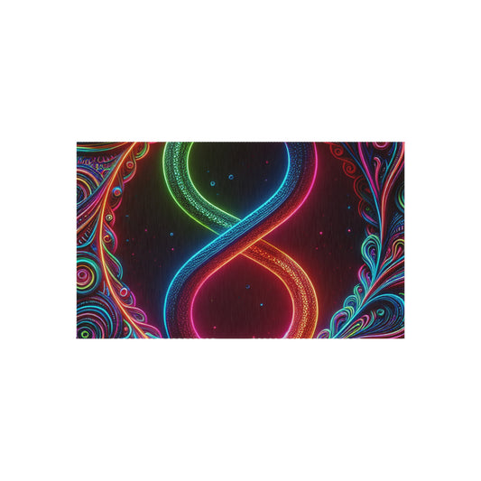 Neon Vortex Infinity. Infinity Patterns Outdoor Rug