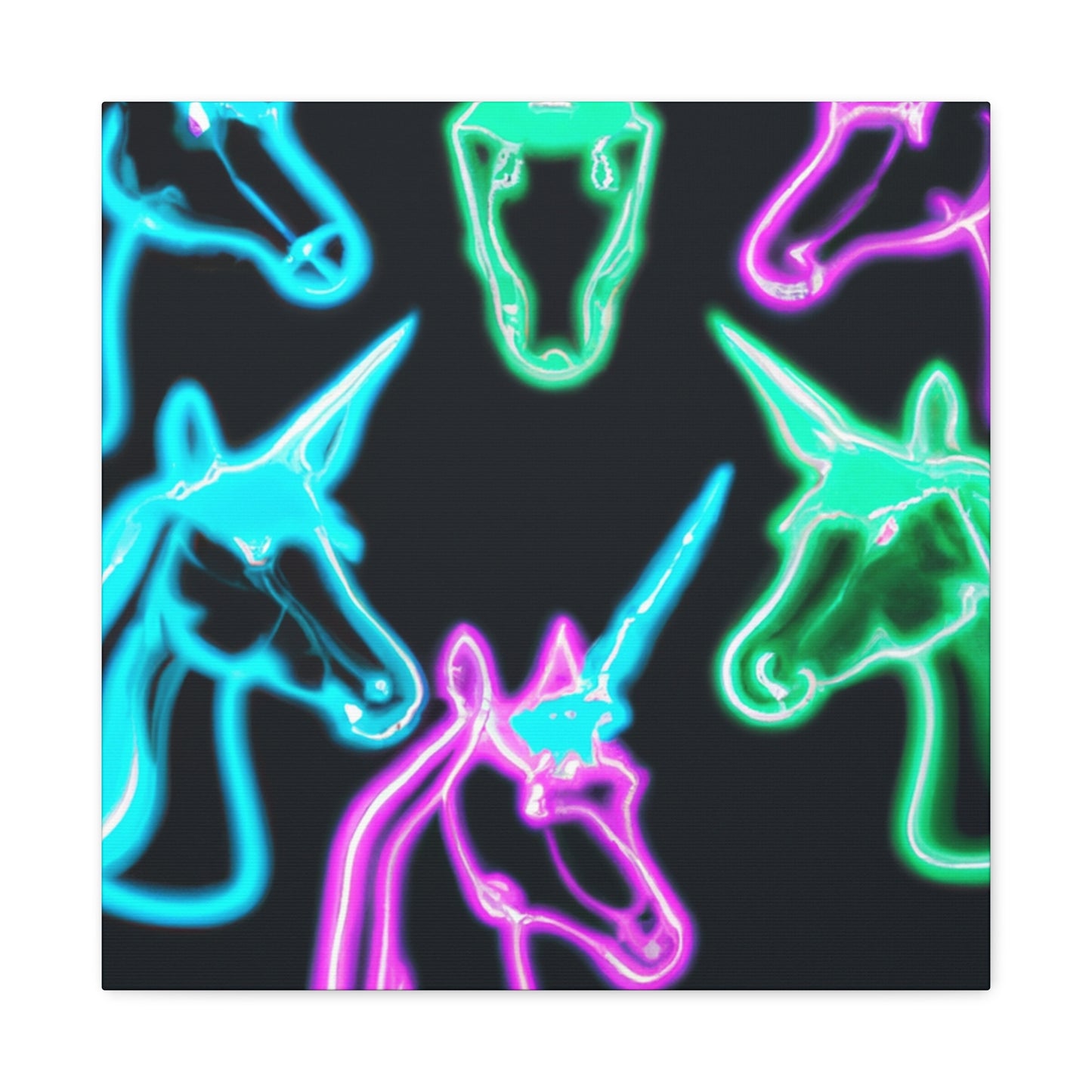 Neon Unicorn Magic. NEON Unicorns Art Canvas