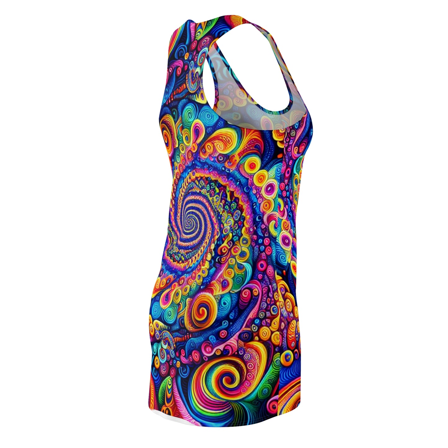 TDB Neon Infinty Cosmos. Trippy Infinity Patterns Racerback Dress
