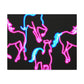 "Enchanted Fluorescence" NEON Unicorns Art Canvas