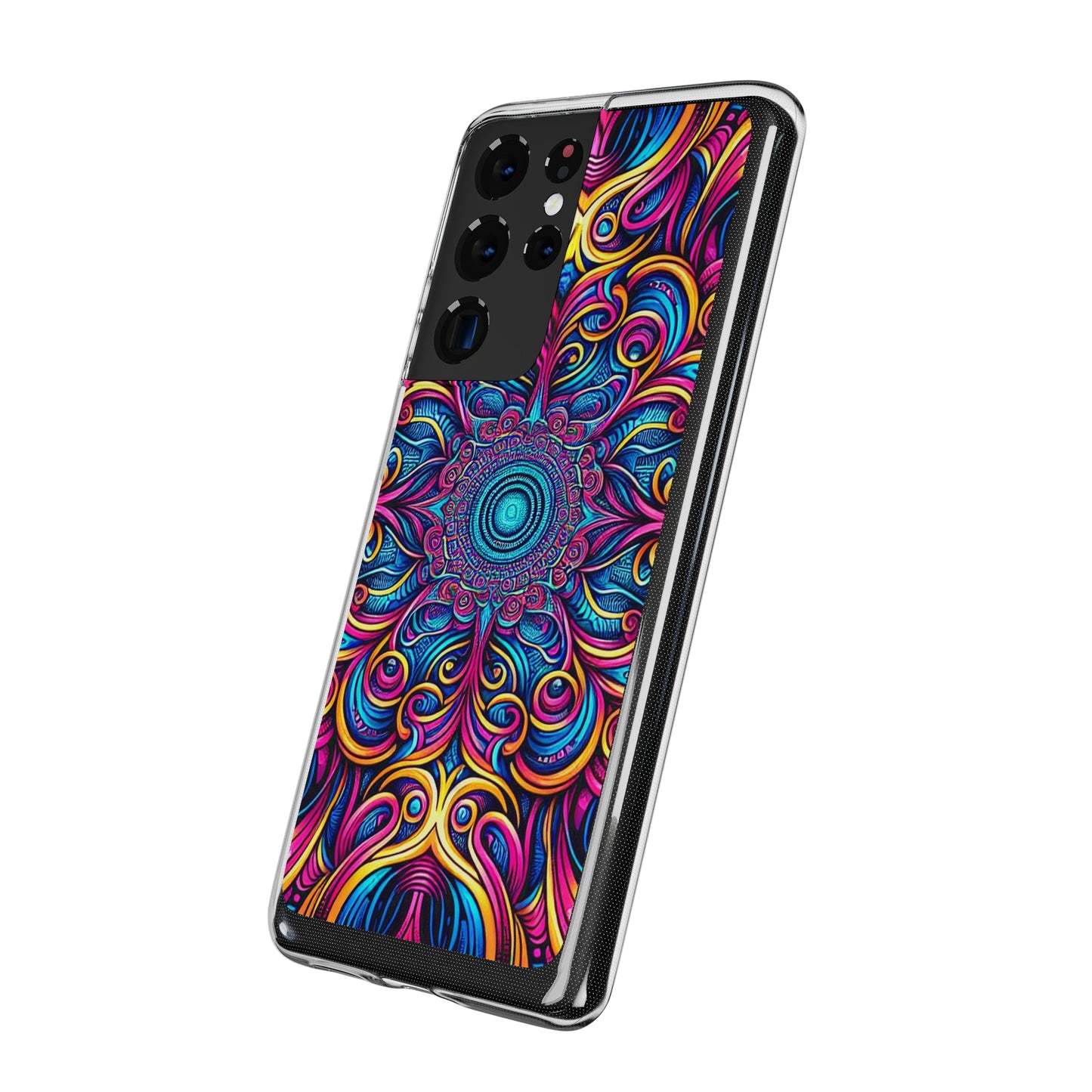 "Fantasia of Fluorescence" Infinity Patterns Art Polycarbonate Phone Case Samsung Galaxy s21 s22 Google Pixel 6 Iphone 11 12 13 14 Pro Max Mini Plus