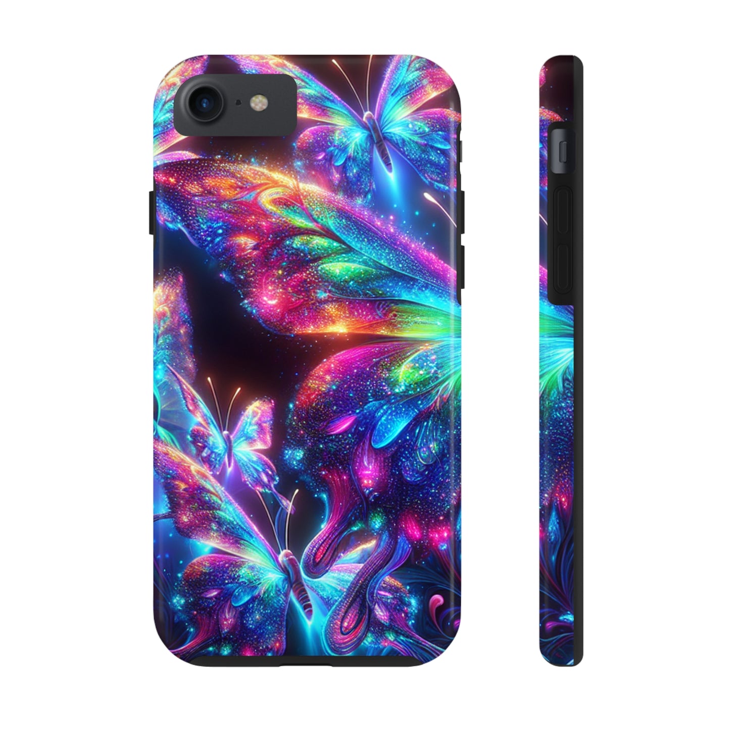 "Butterfly Prism Eruption" NEON Butterflies Tough Phone Case