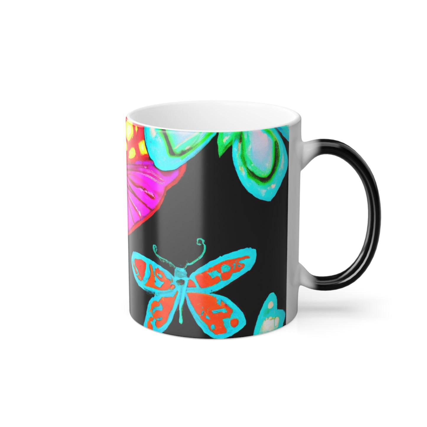 Neon Firefly Mushroomscape Mushrooms & Butterflies 11oz Color Morphing Mug