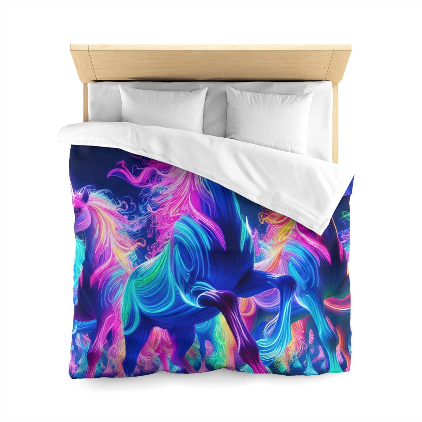 Gideon d'Lonac - NEON Unicorns Microfiber Duvet Cover